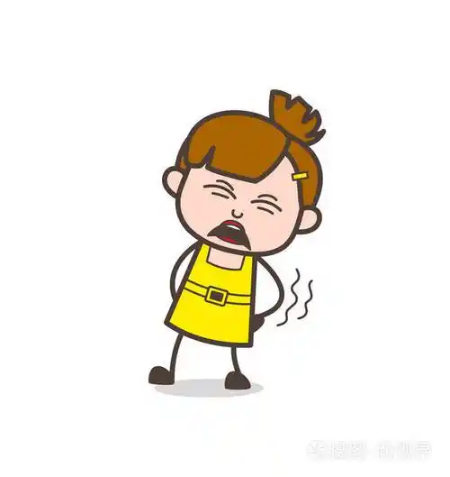 感觉疼痛的身体可爱的卡通女孩矢量