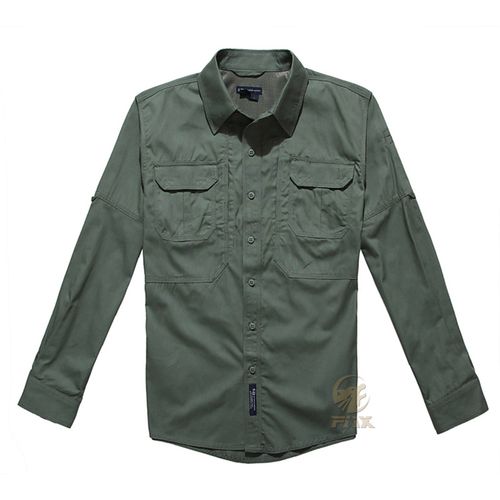 军装长袖衬衫男