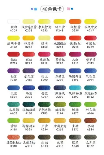 鲁本斯24色固体水彩颜料套装珠光金粉初学者手绘36色48色透明水彩画