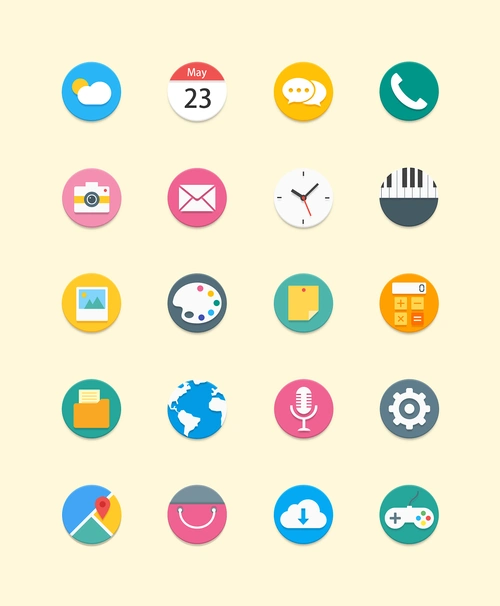 扁平手机主题图标