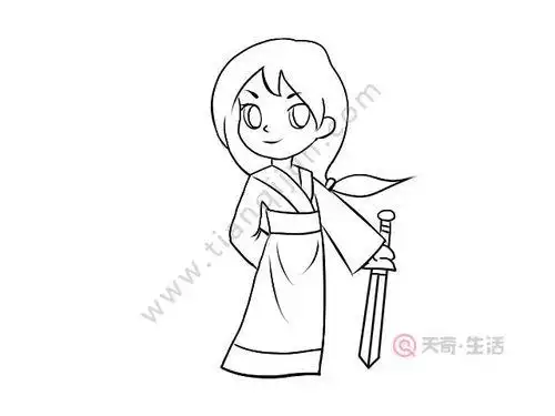 代父从军花木兰简笔画手操报