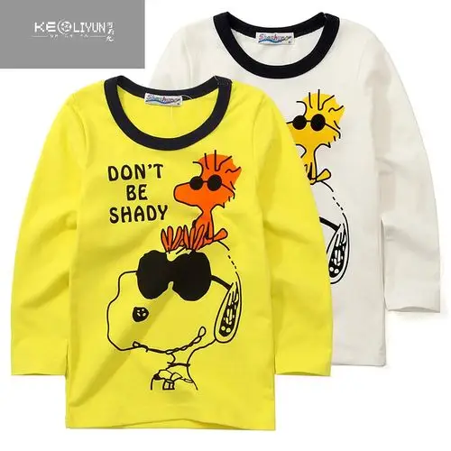 可莉允时尚品牌宝宝t恤长袖 卡通春装2017新款童装小童韩版t恤儿童