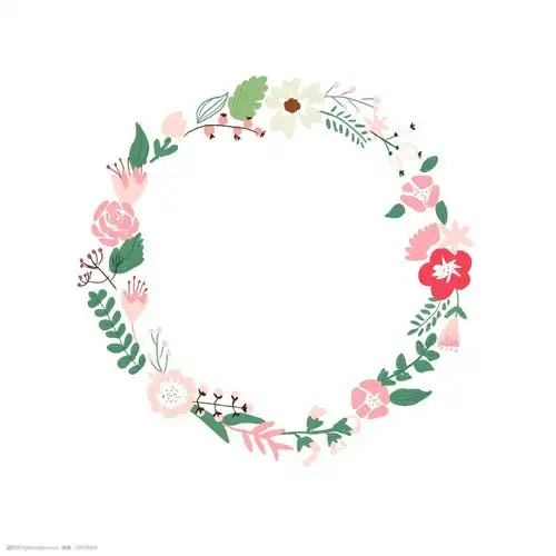 森系小清新手绘绿叶花卉边框