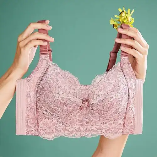 老古今糖猫夏季内衣女薄款文胸大码胖mm大胸显超薄舒适聚拢缩胸罩