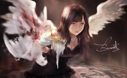 翅膀,鸽子,魔法阵,女孩,4k高清动漫壁纸