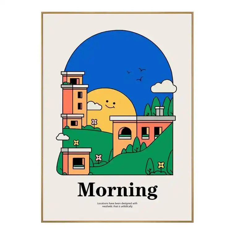 北欧治愈系挂画奶油风客厅沙发背景墙装饰画小清新笑脸ins风壁 - 抖音