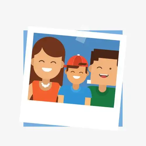 卡通幸福的家庭合照