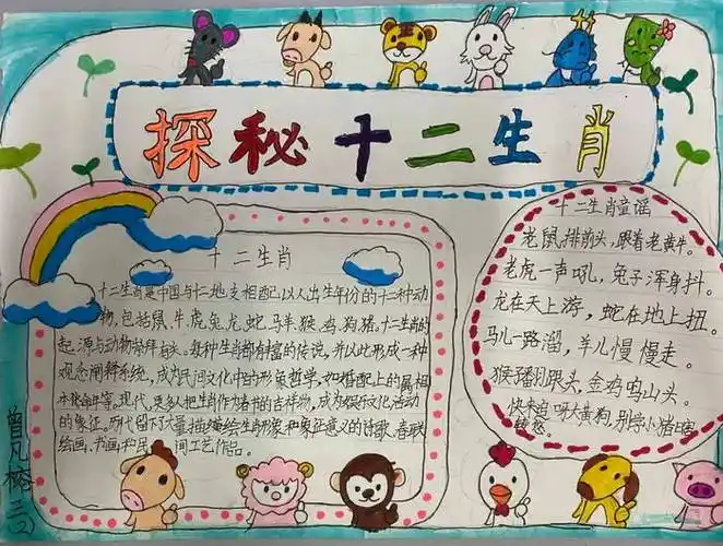 十二生肖顺序表手抄报羊 十二生肖手抄报图片大全集