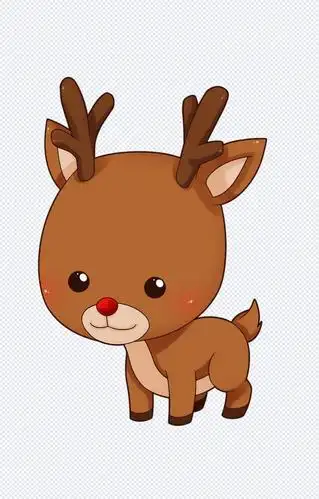 卡通手绘小鹿免抠png透明素材