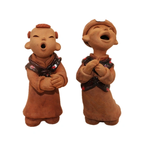 陶泥陶艺泥塑陶瓷人物摆件陶土土娃娃手工粗陶泥人