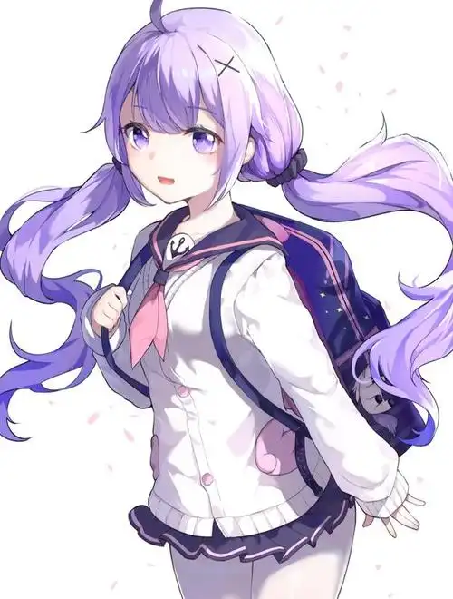 十一位二次元双马尾美少女插画,留下一张你的珍藏就可以拿走了