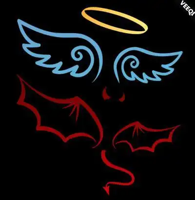 q版卡通天使恶魔翅膀