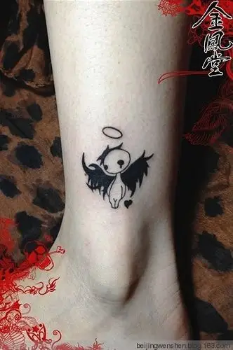 七芒星纹身 香奈儿纹身 雪花纹身 天使纹身 耳后纹身