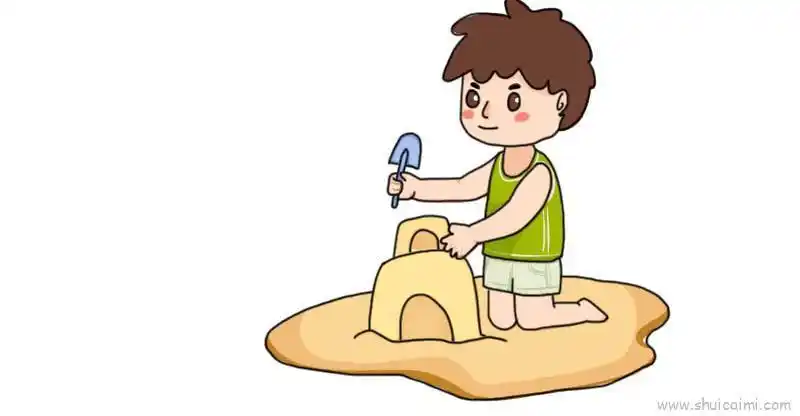 一堆沙子简笔画玩沙子孩子简笔画儿童玩沙子的简笔画沙土简笔画沙滩