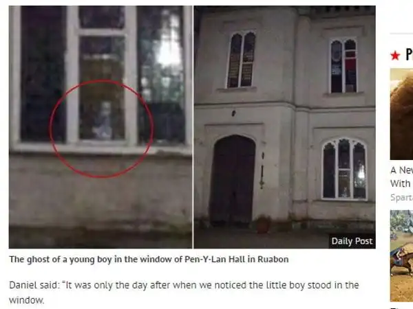 有民众去夜探鬼屋,拍下一名男童站在窗边,当时屋内仅屋主一人,让人