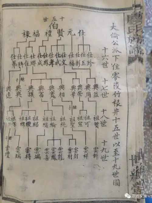 湖南永州零陵双井廖氏族谱部分