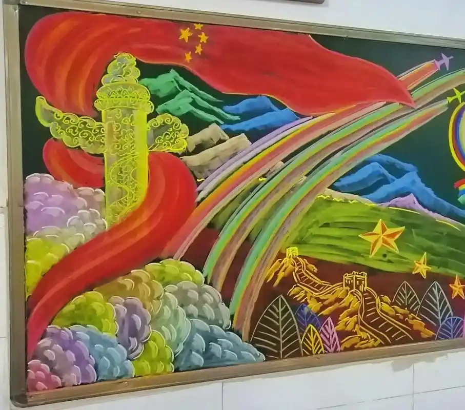 十月主题黑板报"高举队旗跟党走,学四史争做好少年"#宣传红色 - 抖音