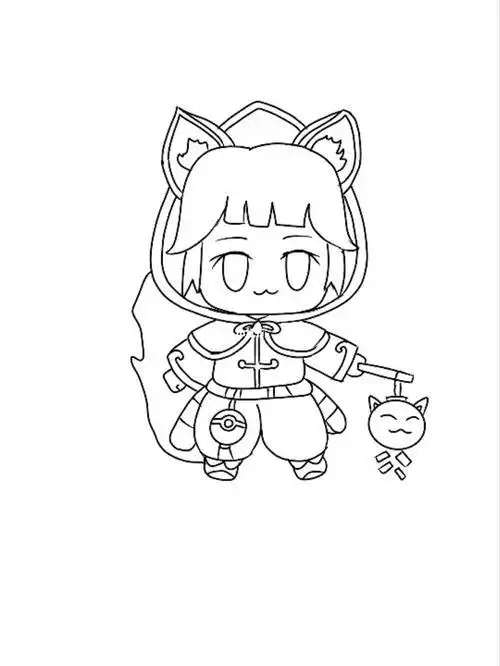 迷你世界金柚柚和喜团团简笔画