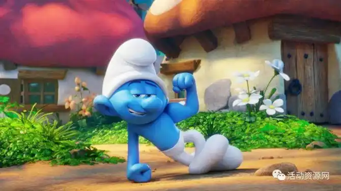 蓝精灵住在自己村子里蘑菇屋里,精灵爸爸,精灵妹妹,笨笨,乐乐等使得