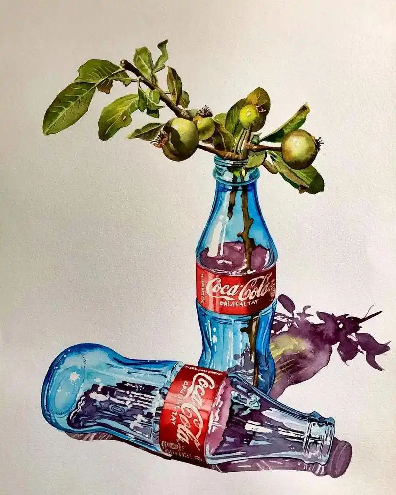 水彩画玻璃质感的表达.#零基础学画画 #水彩 #色彩 #水彩 - 抖音