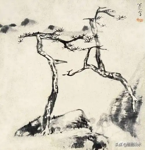 残山剩水枯笔淡墨八大山人山水册页欣赏