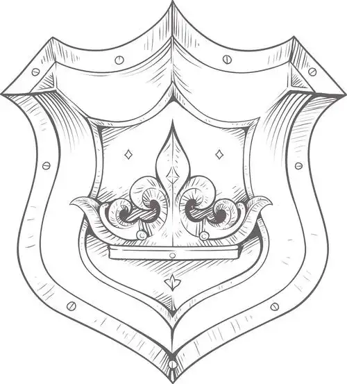 刻盾牌矢量元素