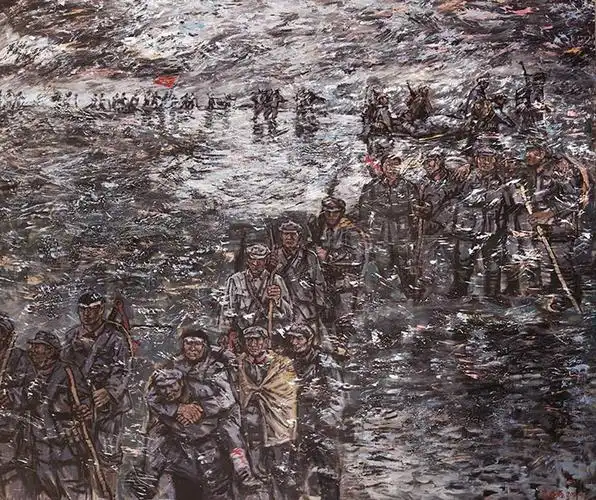 崔晓晓 《过草地》 布面油画  240cm×200cm