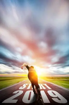 水彩彩色清晨奔跑商务大气企业文化励志宣传标语海报背景