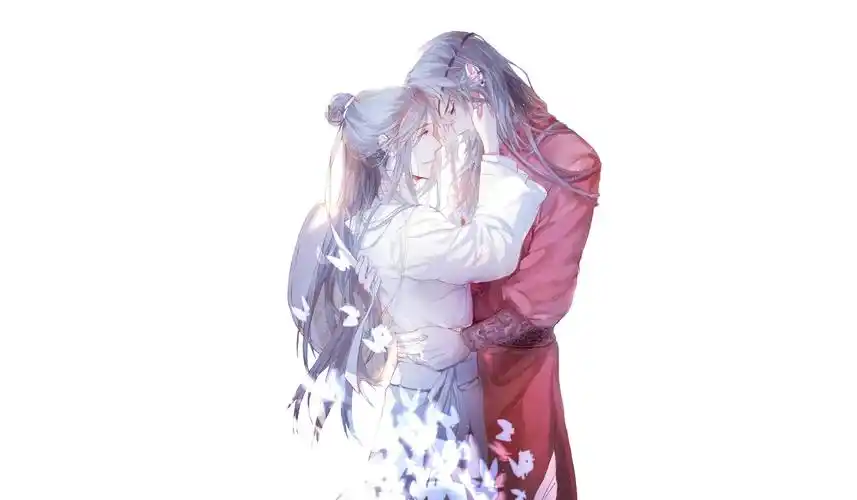 花城和谢怜亲密接吻图