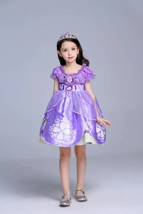 女童苏菲亚公主裙儿童连衣裙小孩索菲亚sofia小公主冰雪奇缘裙子