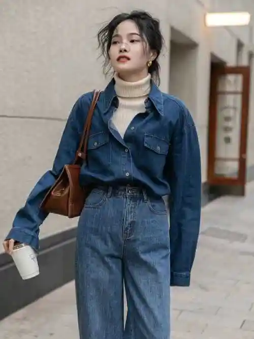 牛仔衬衫怎么搭配好看女,女生牛仔衬衫搭配什么裤子好看 - 千梦