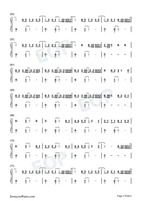 光点-肖战全新单曲双手简谱预览 (共4张)下载试用铃芽之旅-简单完整版