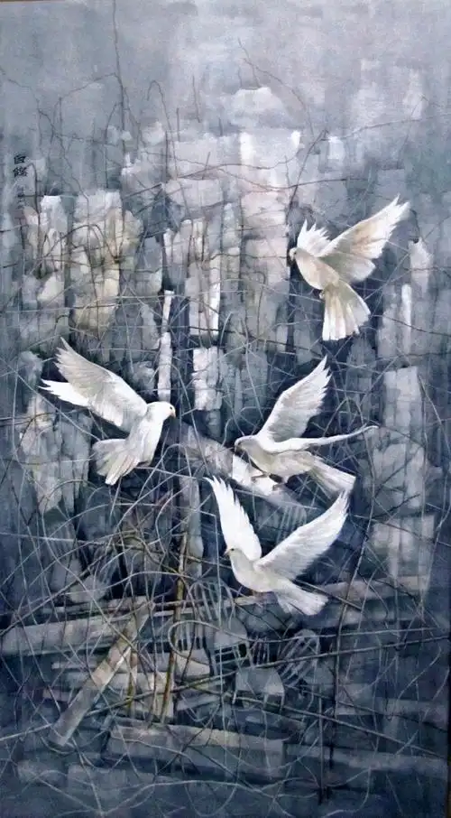 【常乐堂文化传媒】推荐中国当代实力派水彩画家---【孙贵山】《白鸽