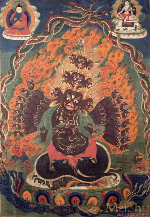 藏传佛教宁玛传统30x43540x575老唐卡佛教佛画神像神兽图片33m2859x4