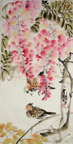 江苏花鸟名家 张继馨 花鸟中堂 国画作品