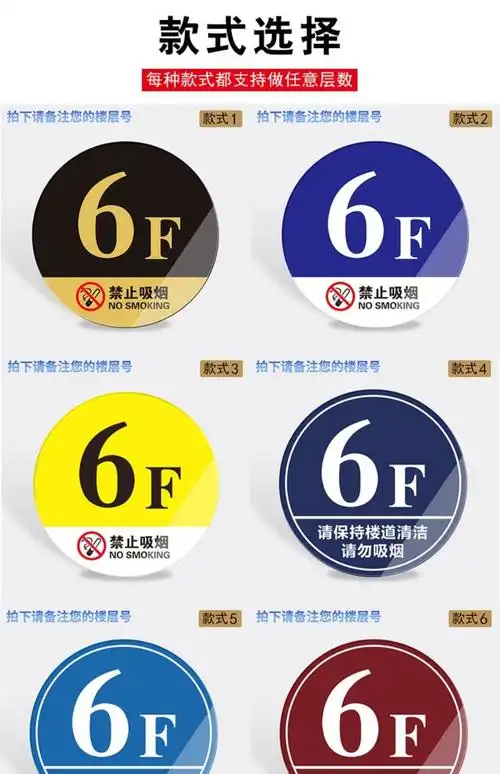 楼层标识牌现货定制楼层号单牌楼栋牌数字门牌索引牌指示款式124x24cm