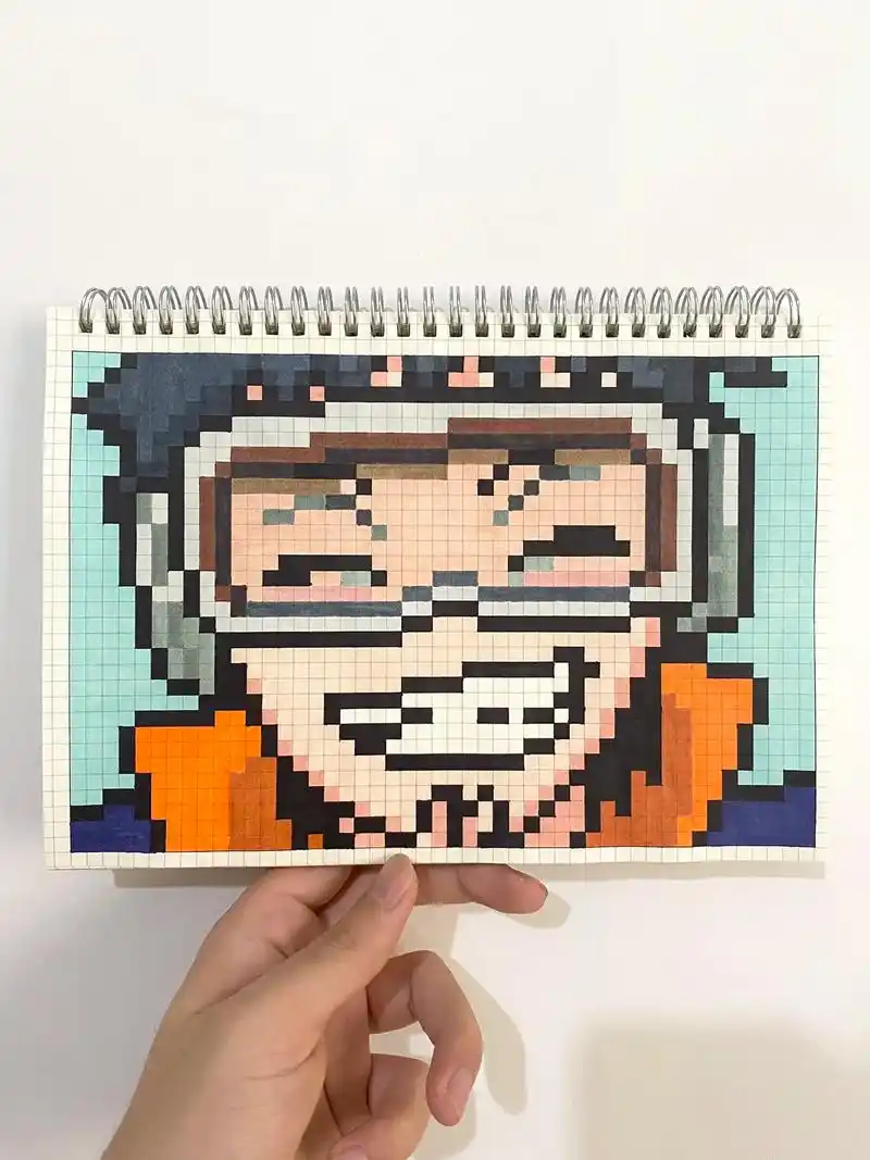 带土 #像素画 #火影忍者手绘 - 抖音