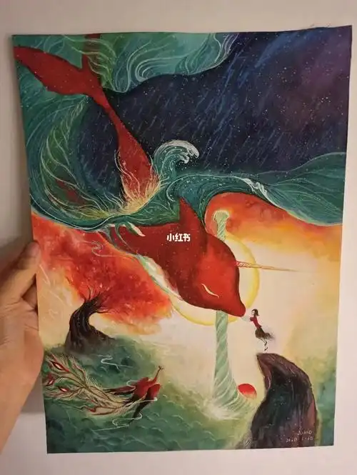 重温一遍大鱼海棠,在小苹果的各种哼唧唧下完成了97#手绘  #水彩