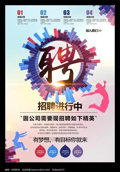 时尚招聘招人企业海报模板