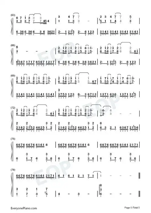 止战之殇-周杰伦双手简谱预览5-钢琴谱文件(五线谱,双手简谱,数字谱