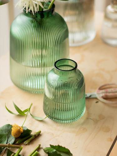 南十字星 北欧绿色玻璃花瓶客厅插花摆件鲜花水培花器装饰小ins风