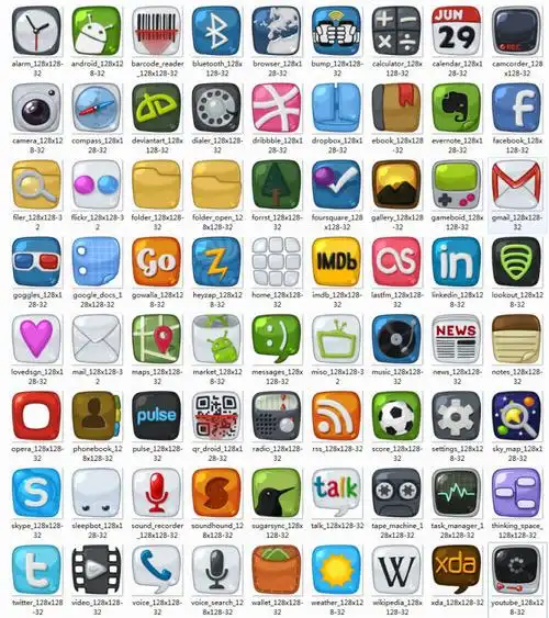 创意复古的手机软件app图标大全素材