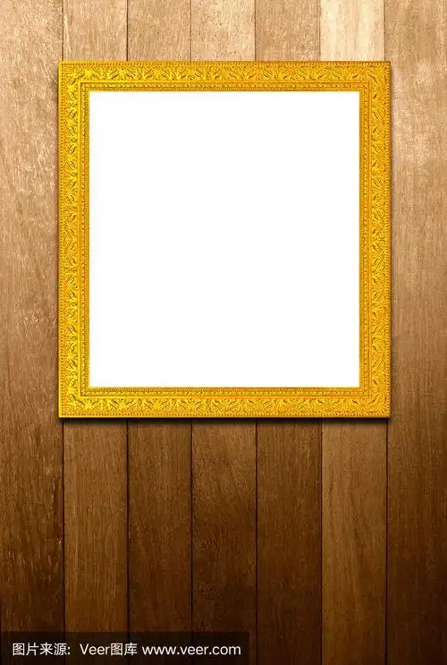 古色古香的金色木框,纹理背景