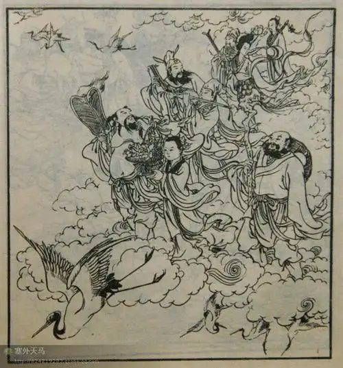 塞外天马---千姿百态 《八仙图》 (三)白描