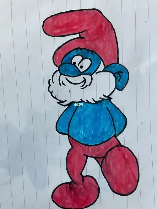 简笔画|蓝精灵简笔画北京skp攻略绘画藍精靈兴趣爱好绘画