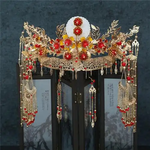 秀禾头饰2020新款古代皇后凤冠头饰新娘步摇流苏中式公主大气流苏