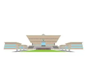 山西建筑系列地标建筑矢量插画山西博物院