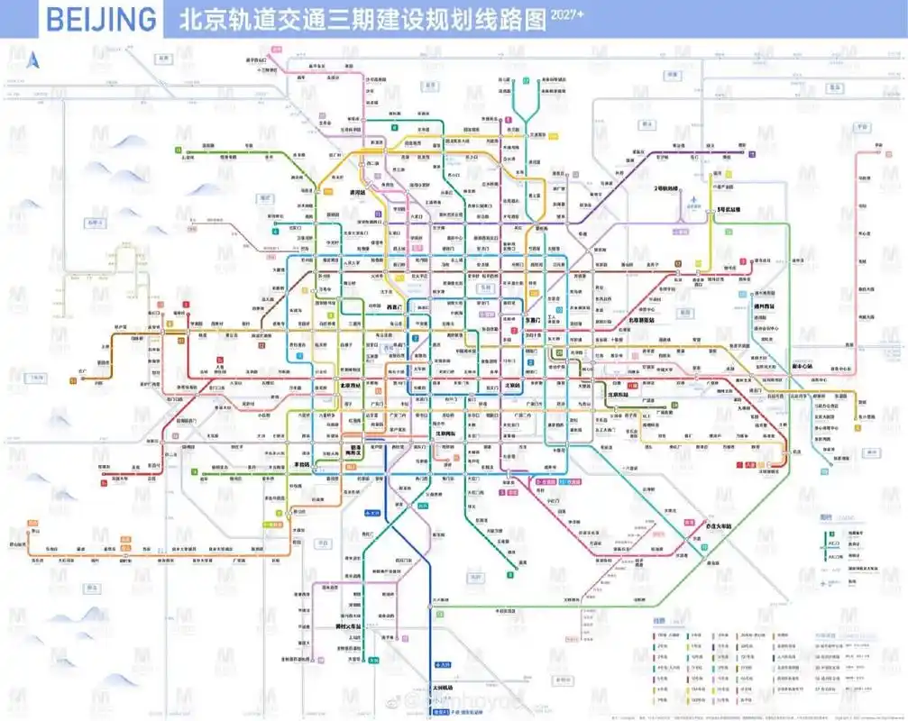 最全北京地铁轨道交通一览图(至2027 ) 无论你在京租房或买房, 都离不