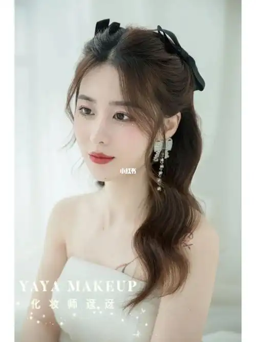 减龄少女半披发新娘造型78