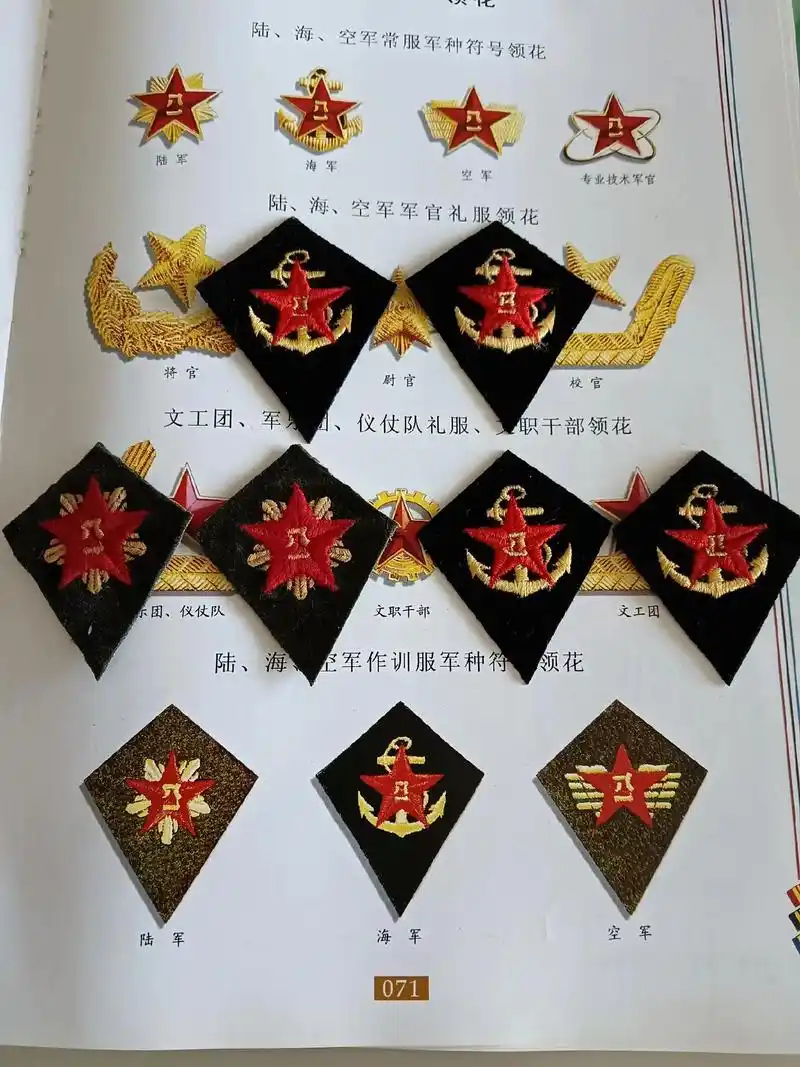 很少见的87式作训服领花!听说有少部分部队有过配发,稀缺难见